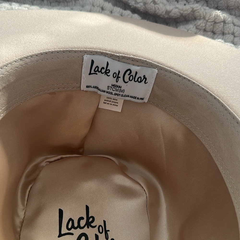 Lack Of Color Benson Tri Beige Tall Triangle Crown Fedora Size Med - wore twice - Picture 6 of 8